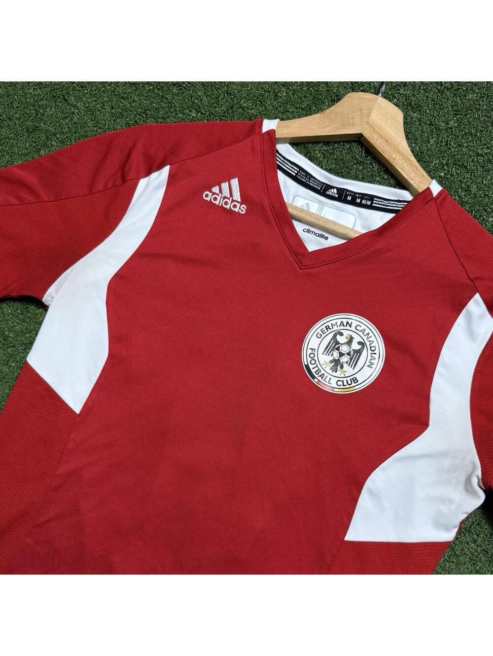 Adidas Climalite German Canadian Football Club Jersey Red M #28 Soccer Training